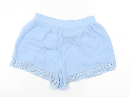 Primark Womens Blue Viscose Hot Pants Shorts Size 8 L3 in Regular
