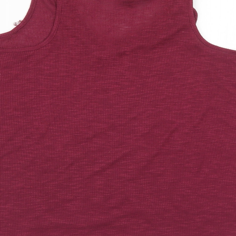 Atmosphere Womens Purple Polyester Basic Tank Size 12 V-Neck