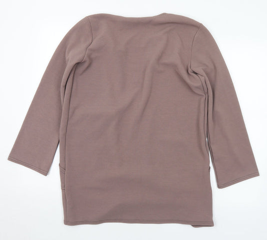 Boohoo Womens Brown Round Neck Polyester Cardigan Jumper Size M - M/L