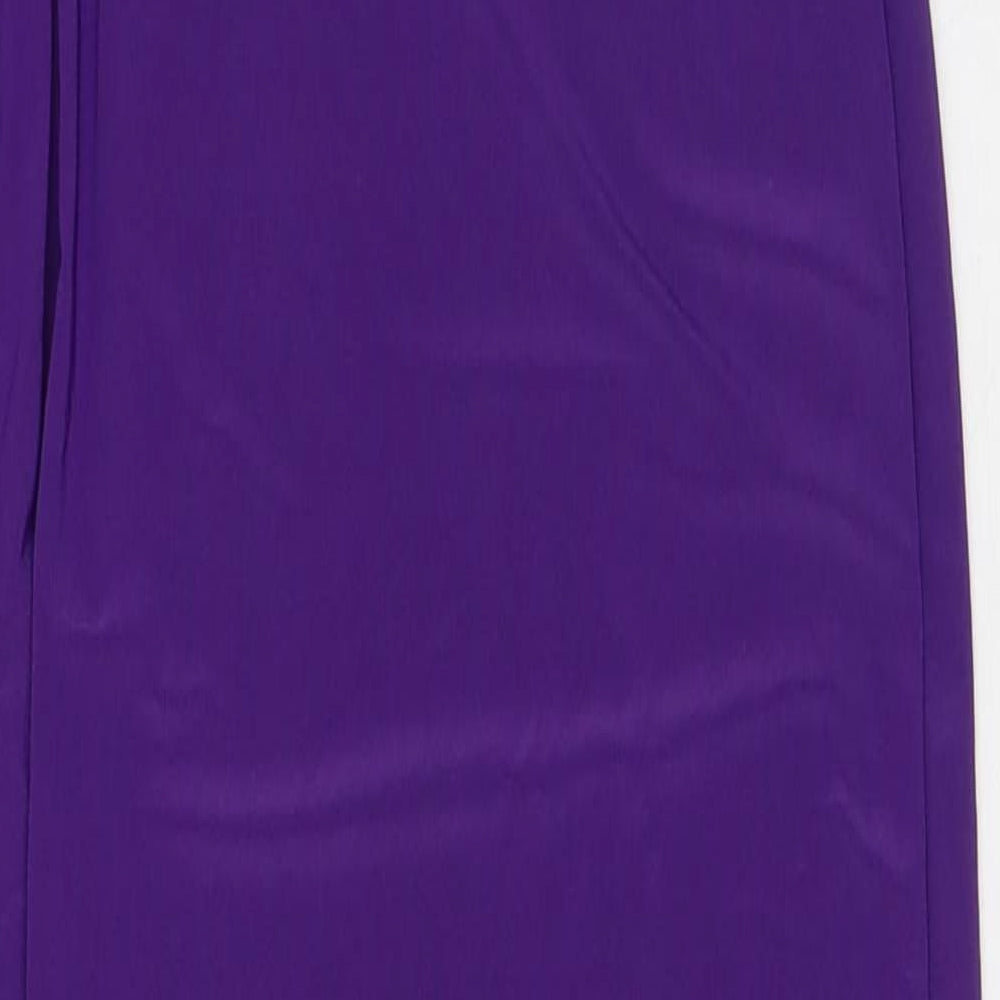 Boohoo Womens Purple Polyester Maxi Size 8 One Shoulder