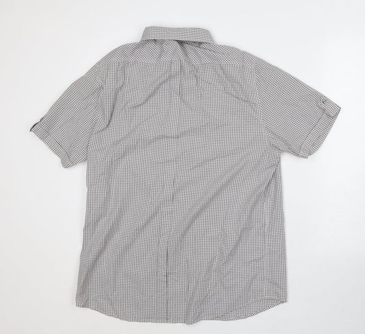 Mens UK Size L NEXT White Button-Up Short Sleeve Casual Shirt