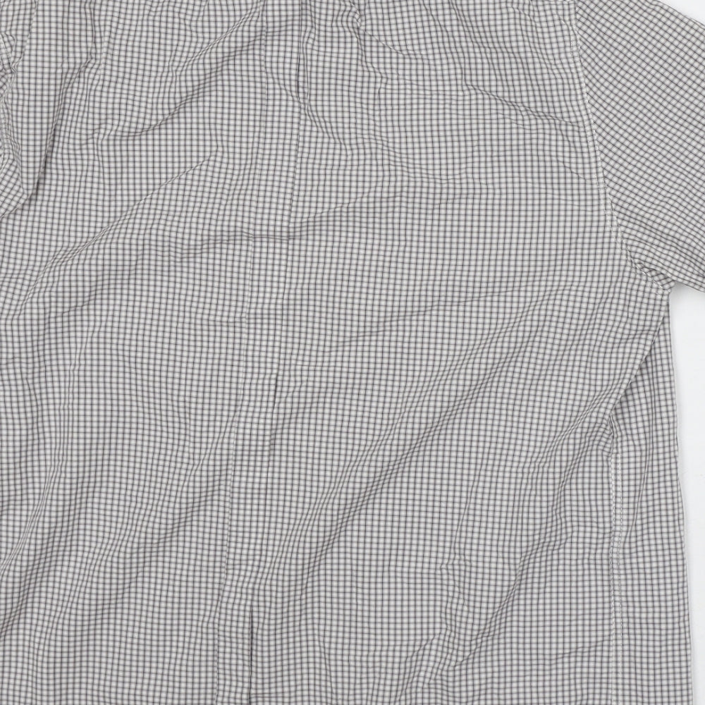 Mens UK Size L NEXT White Button-Up Short Sleeve Casual Shirt