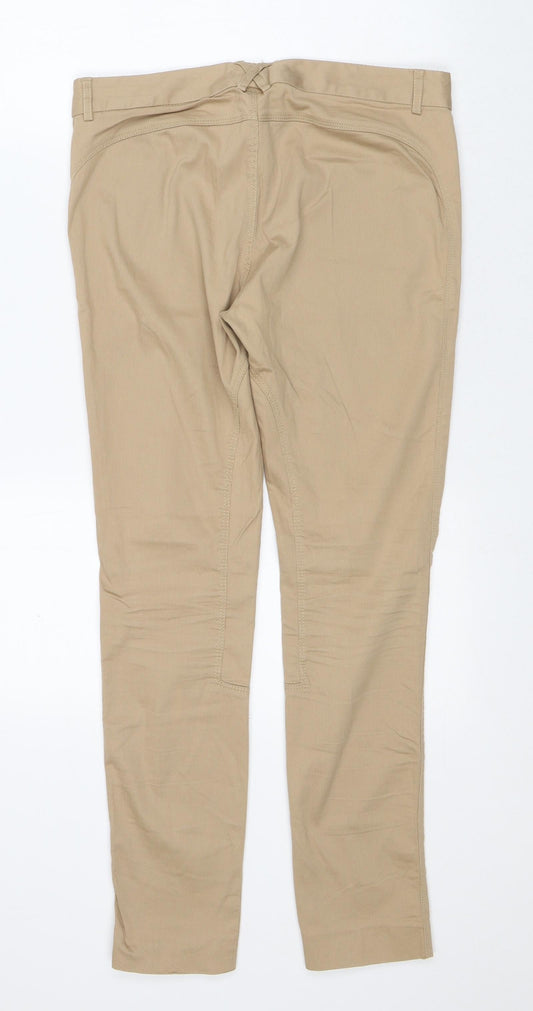 Womens UK Size M Zara Regular Fit Beige Trousers