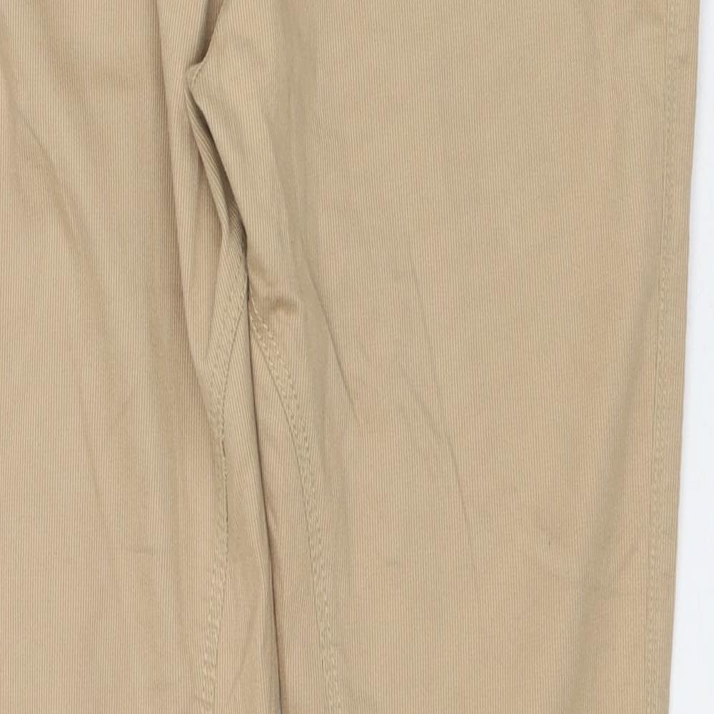 Womens UK Size M Zara Regular Fit Beige Trousers
