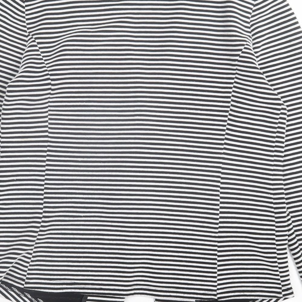 Papaya Womens White Striped Jacket Size 14