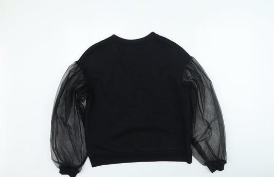 H&M Womens Black Cotton Pullover Sweatshirt Size S