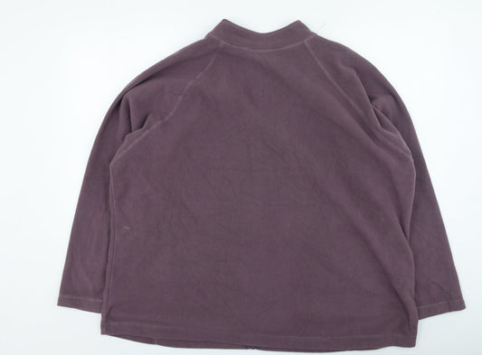 TU Womens Purple High Neck Polyester Full Zip Jumper Size S