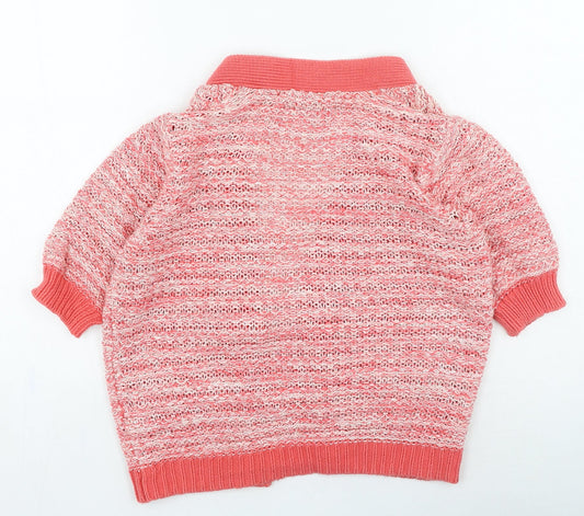 TU Womens Red V-Neck Cotton Cardigan Jumper Size 10