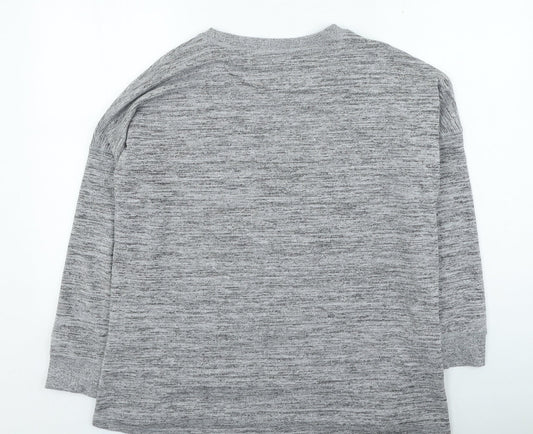 peacoks Womens Grey Round Neck Polyester Pullover Jumper Size 18