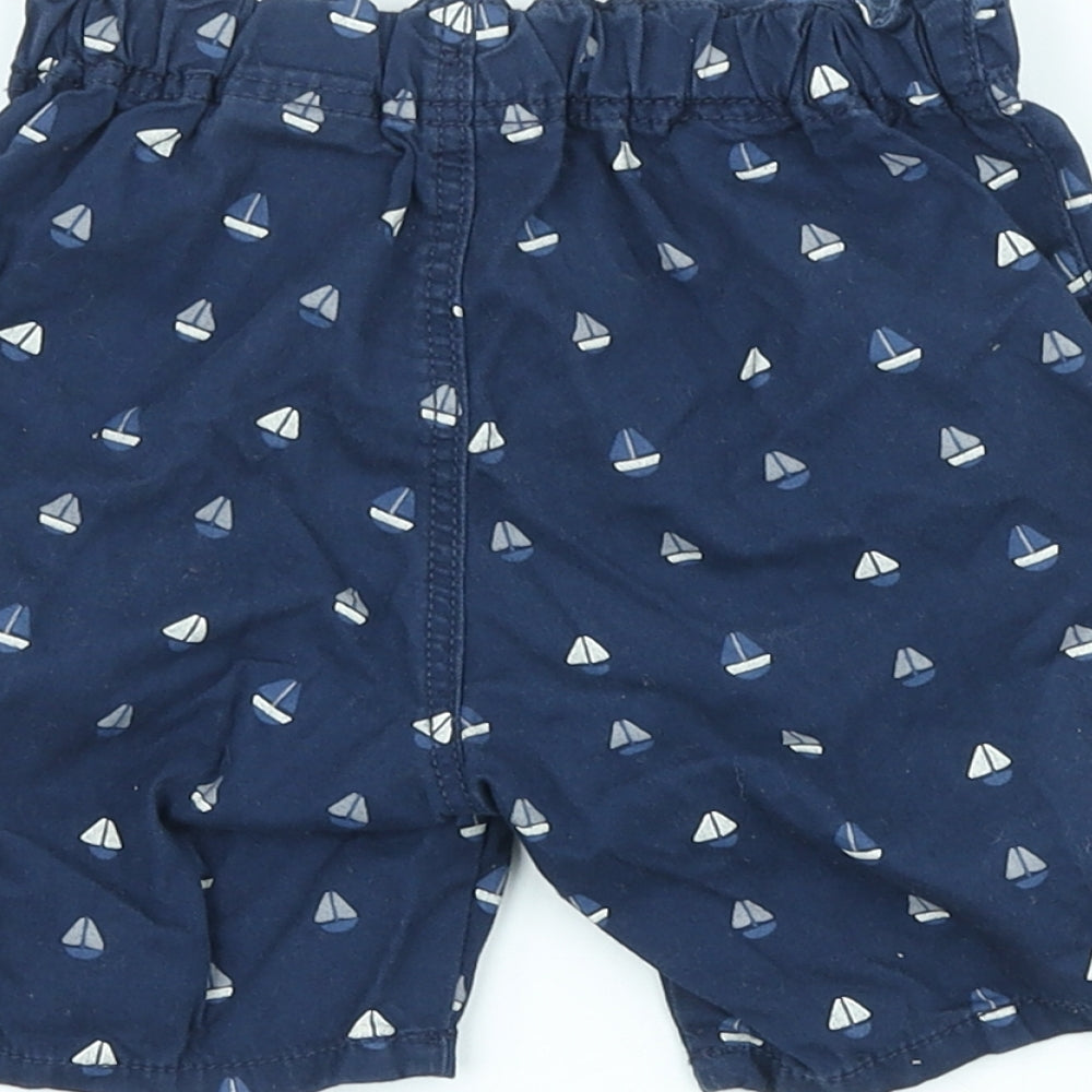 H&M Boys Blue 100% Cotton Cropped Trousers Size 12-18 Months