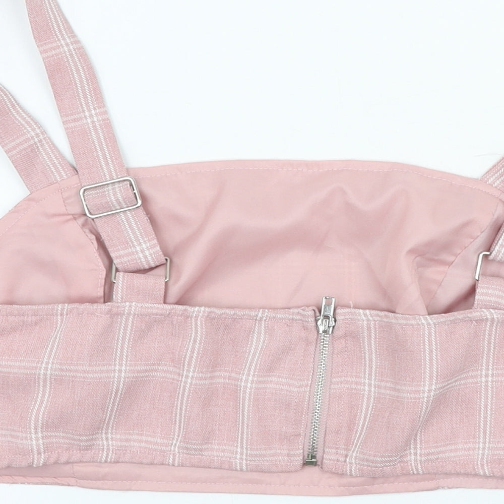 Womens UK Size L In the Style Pink Cropped Tank