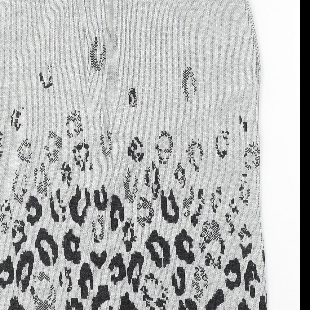 Kaleidoscope Womens Grey Animal Print Acrylic Straight & Pencil Skirt Size 14
