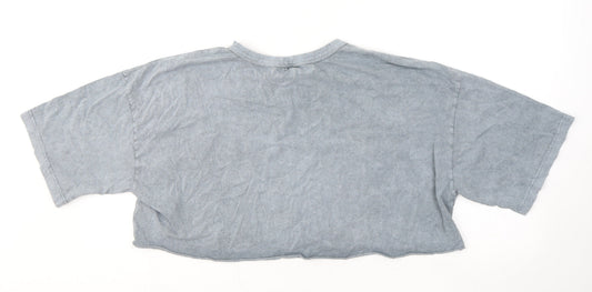 ASOS Womens Blue Cotton Basic T-Shirt Size 14 Round Neck