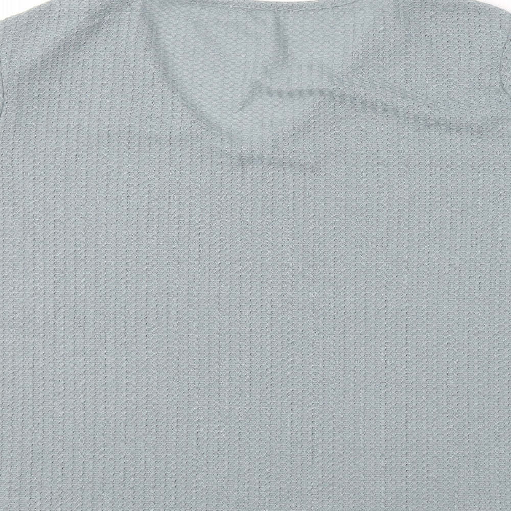 SheIn Womens Blue Polyester Basic T-Shirt Size L V-Neck