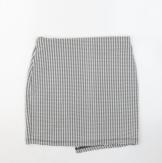 Miss Selfridge Womens White Geometric Polyester Mini Skirt Size 10