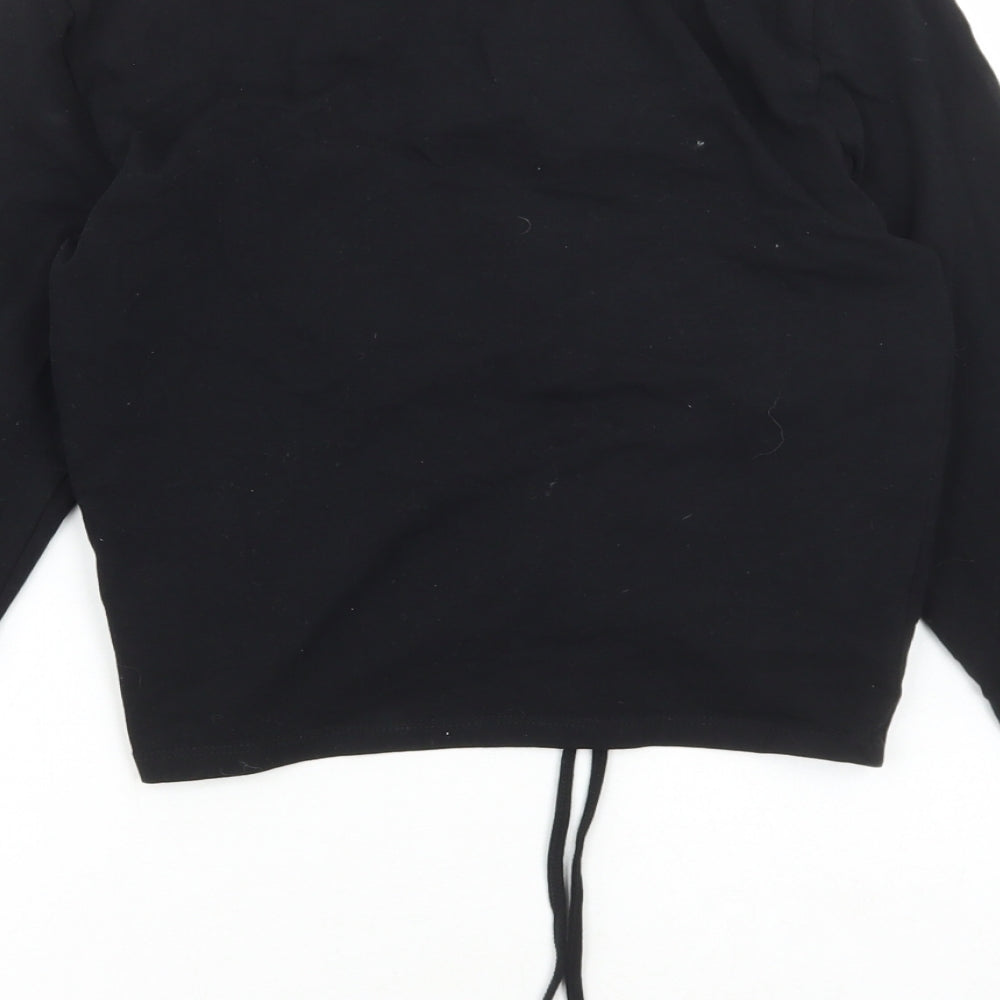 Womens UK Size L Divided by H&M Black Cropped T-Shirt