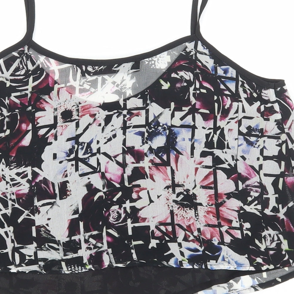 Womens UK Size 6 Topshop Black Cropped Tank