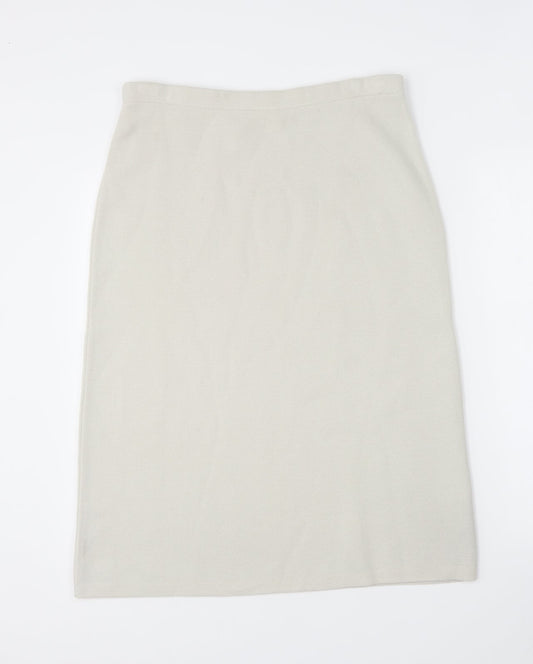 Classics Womens Beige Acrylic A-Line Skirt Size 12