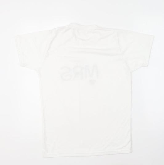 Womens UK Size S Stars & Stripes White Basic T-Shirt