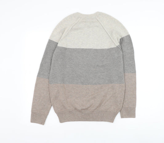 Marks and Spencer Mens Grey Round Neck Polyamide Pullover Jumper Size S