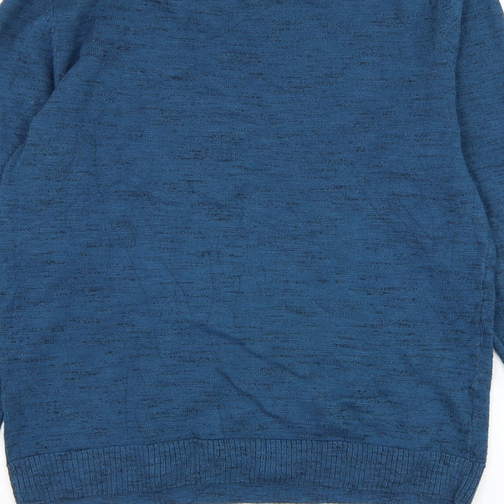 John Lewis Mens Blue Round Neck Polyester Pullover Jumper Size S