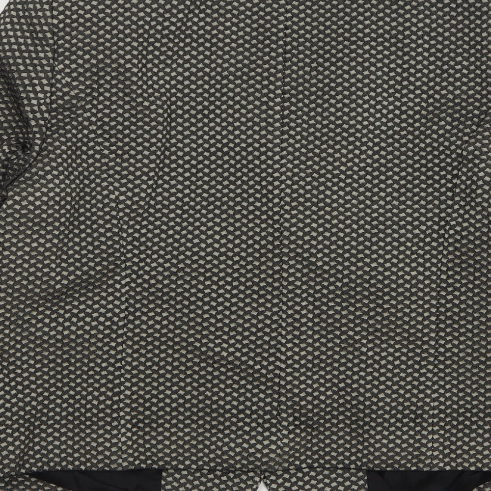 Basler Womens Beige Geometric Wool Jacket Sport Coat Size 18