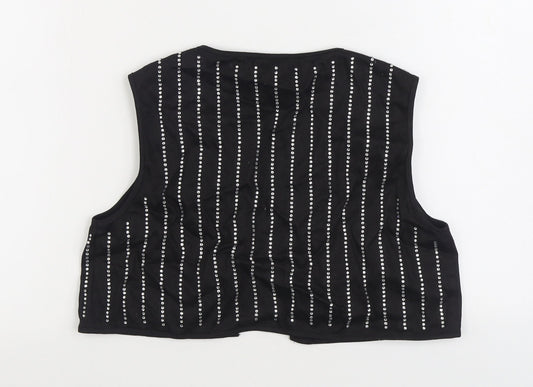 Womens UK Size S PRETTYLITTLETHING Black Gilet