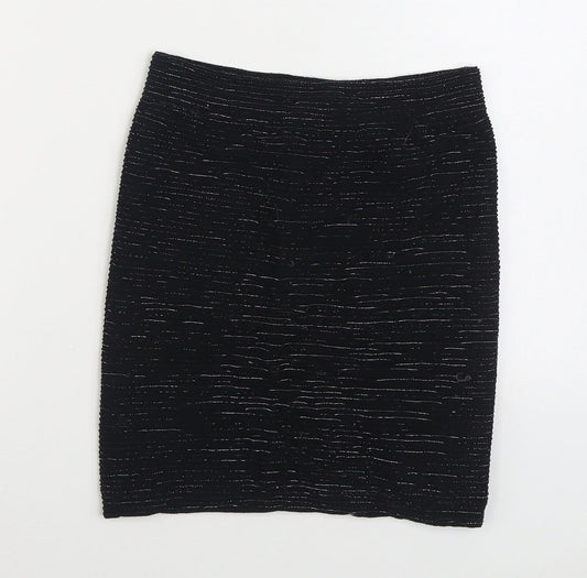 New Look Womens Black Nylon Straight & Pencil Skirt Size S
