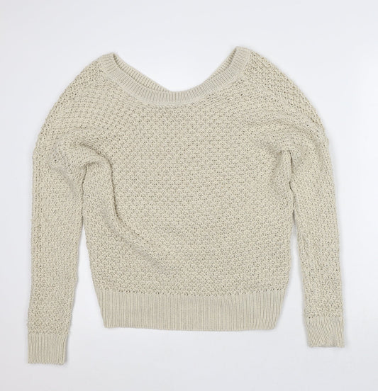 Womens UK Size M NEXT Beige Pullover Jumper