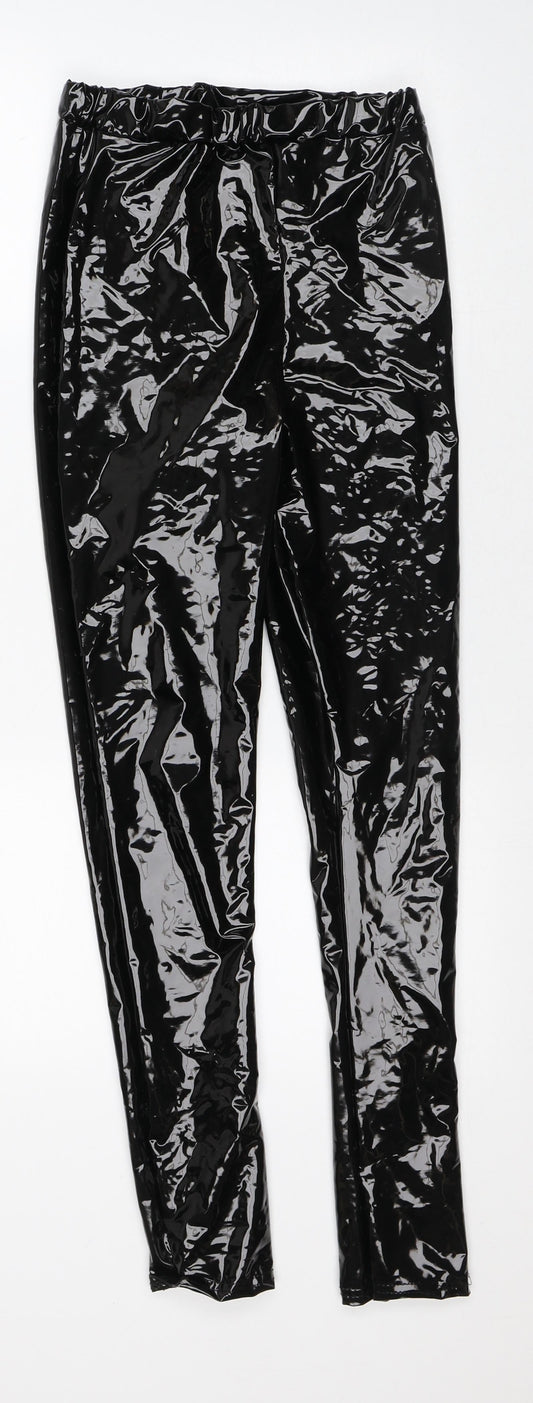 Womens UK Size 8 Preworn Regular Fit Capri Black Trousers