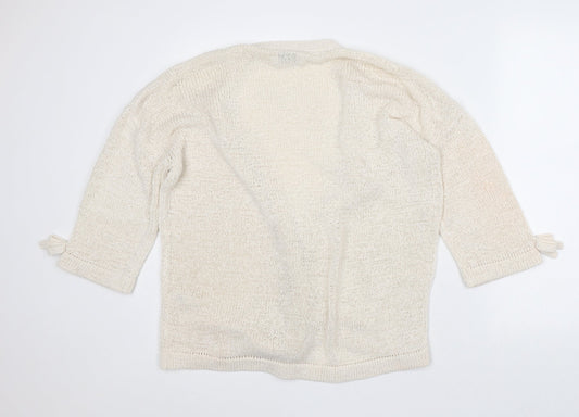 Womens UK Size L Papaya Beige Cardigan Jumper
