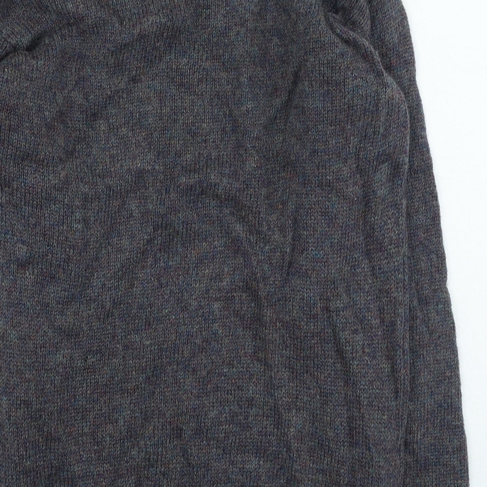 BHS Mens Grey Round Neck Acrylic Pullover Jumper Size S