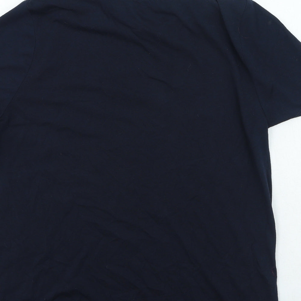 Papaya Womens Blue Polyester Basic T-Shirt Size 12 Round Neck