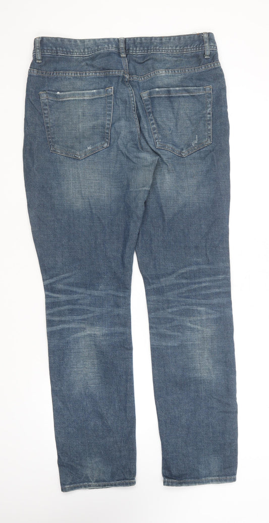 Denim & Co. Mens Blue Cotton Straight Jeans Size 32 in L32 in Regular