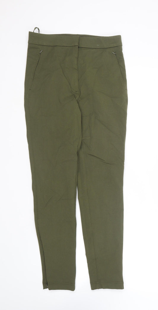 Womens UK Size 8 Marks and Spencer Regular Fit Carrot Green Trousers