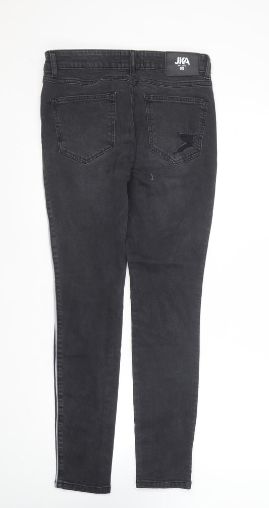 JKA Mens Black Cotton Skinny Jeans Size 32 in L29 in Slim Zip