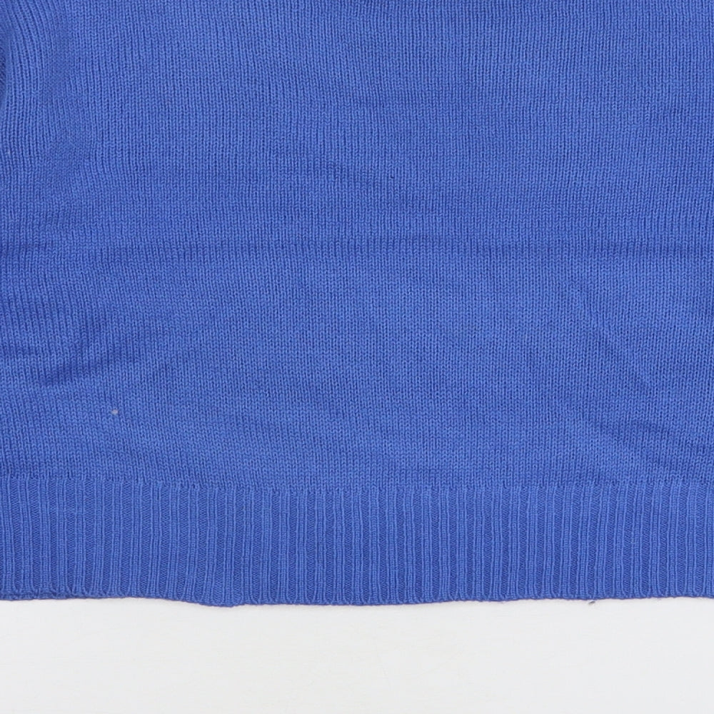 Brave Soul Womens Blue Acrylic Pullover Sweatshirt Size XS