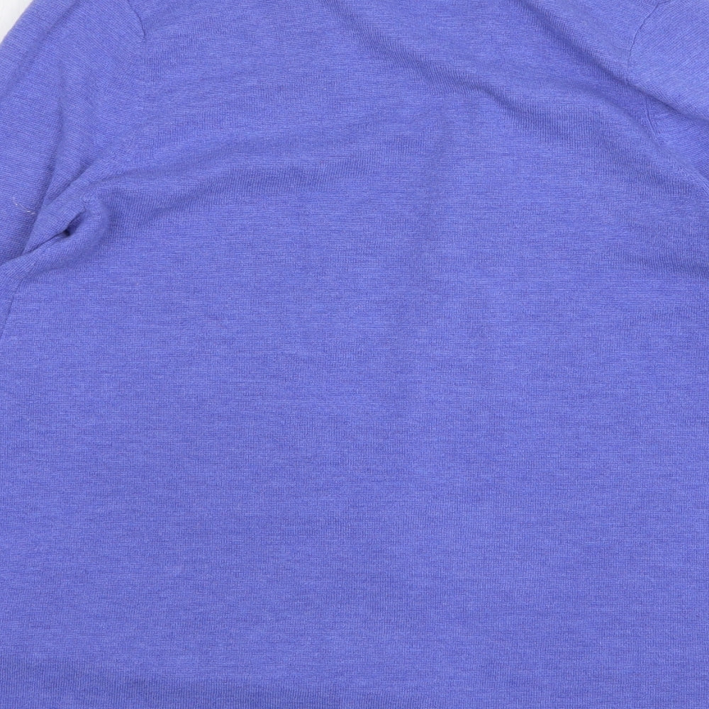 John Lewis Womens Blue V-Neck Polyester Cardigan Jumper Size 8