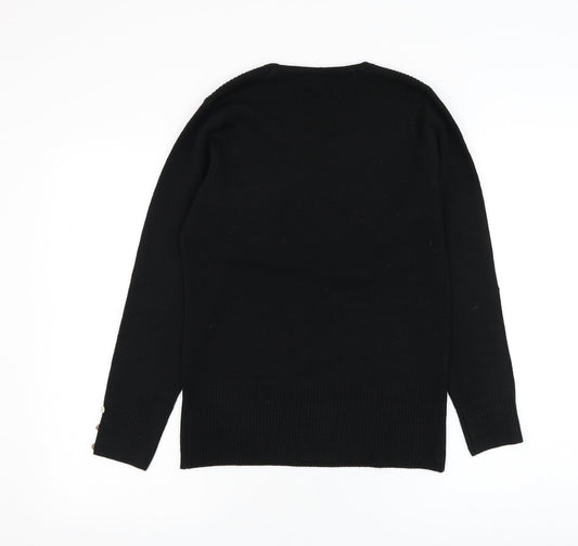 Womens UK Size S Filati Black Pullover Jumper
