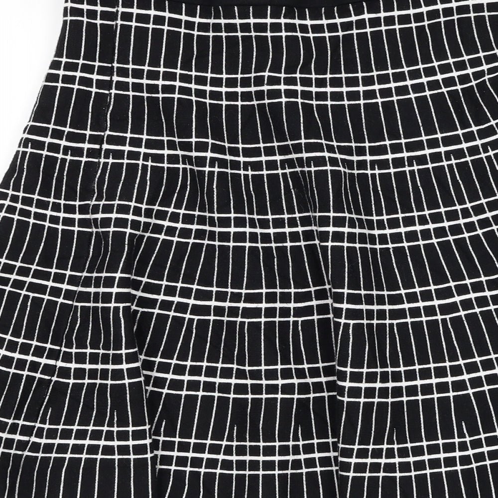 Truworths Womens Black Geometric Viscose Skater Skirt Size 10
