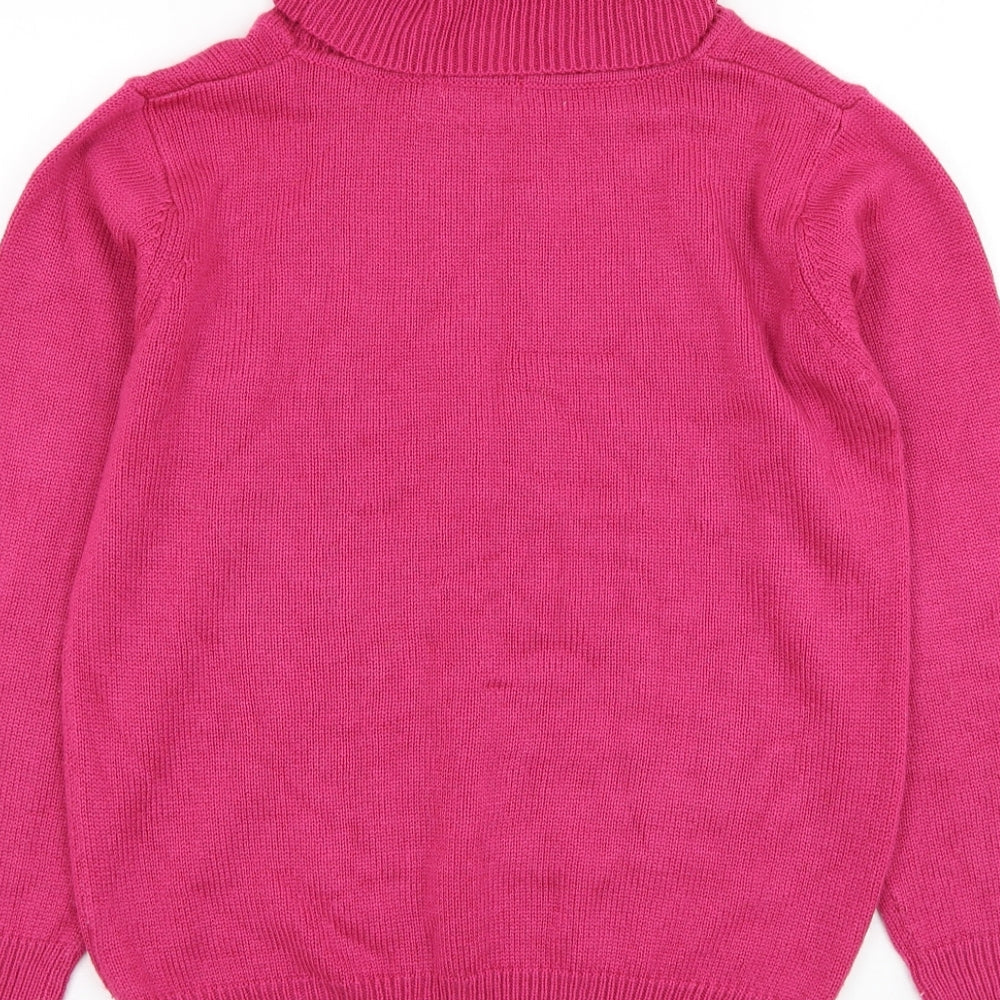 Damart Womens Pink Roll Neck Acrylic Pullover Jumper Size 10