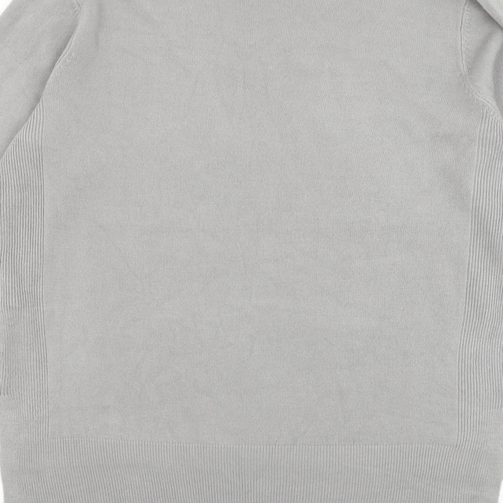 Primark Womens Grey V-Neck Acrylic Pullover Jumper Size 6