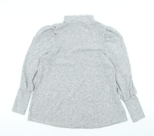 TU Womens Grey High Neck Viscose Pullover Jumper Size 8
