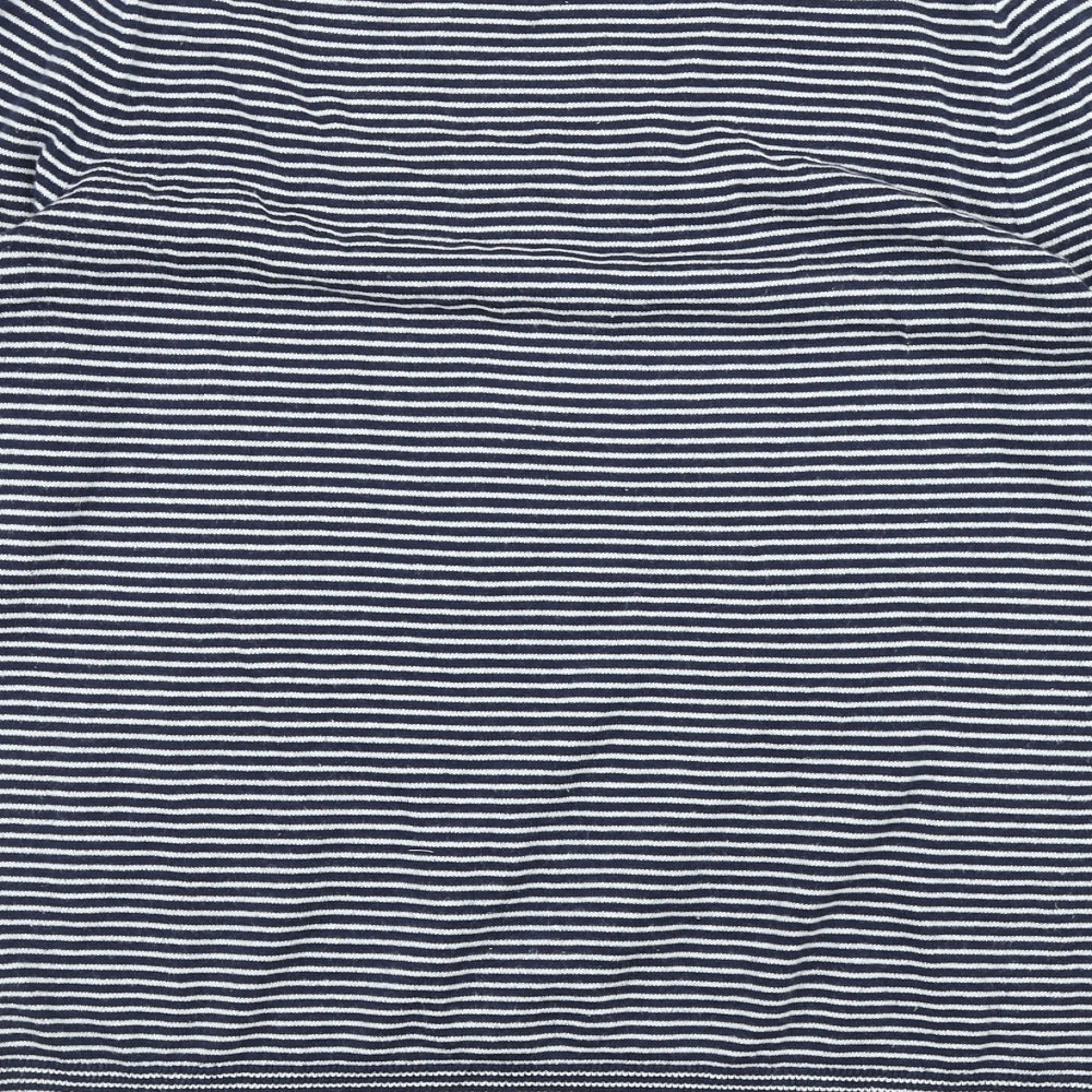 Gap Womens Blue Scoop Neck Striped Acrylic Pullover Jumper Size XS