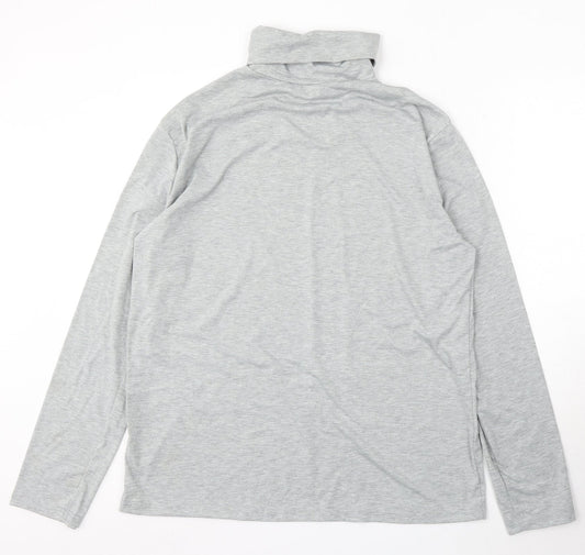 Preworn Mens Grey Roll Neck Polyester Pullover Jumper Size XL