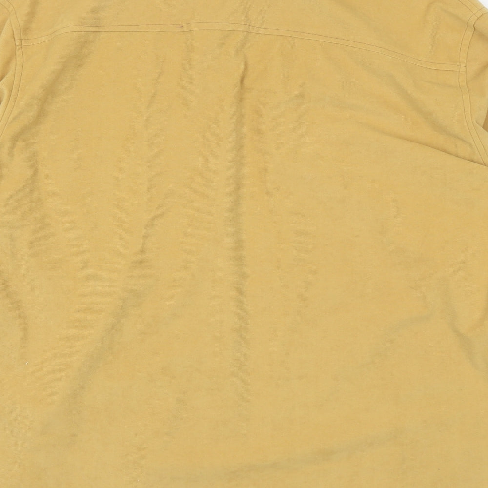 Samanta Womens Yellow Polyester Jersey Button-Up Size L Collared