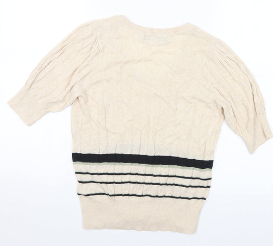 Womens UK Size 10 Marks and Spencer Beige Pullover Jumper