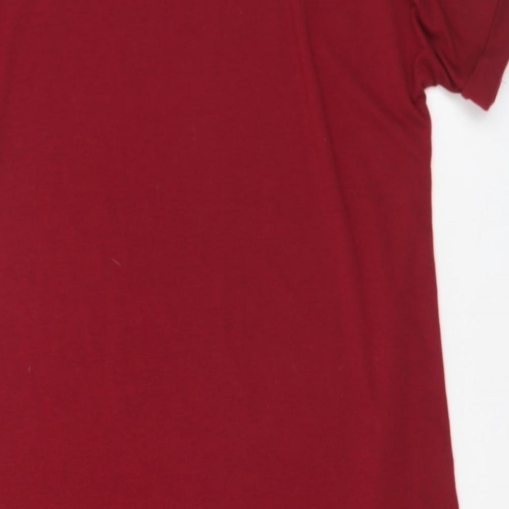 SheIn Womens Red Polyester T-Shirt Dress Size S Crew Neck