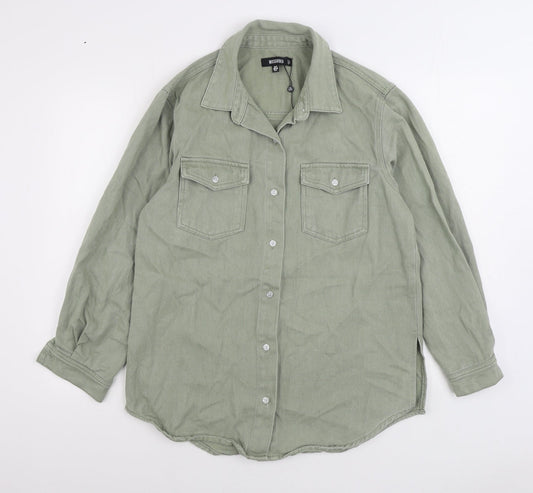 Missguided Womens Green Jacket Size 6 Button