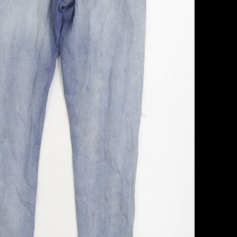 Denim & Co. Womens Blue Cotton Skinny Jeans Size 10 L30 in Regular Zip